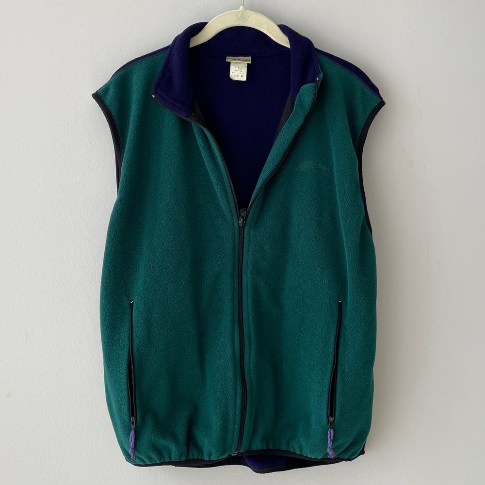 L.L. Bean Vintage Outdoor Fleece Full Zip-Up Pocketed Vest